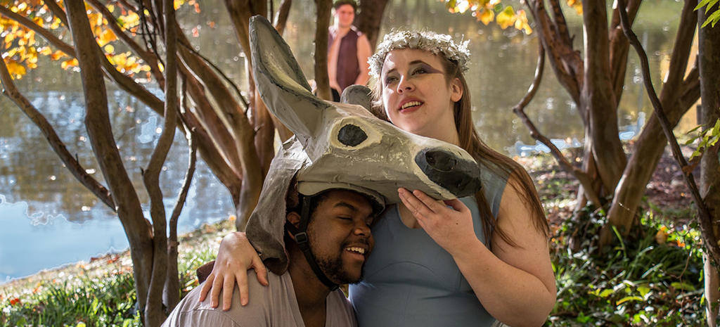 Ashley Promisel as Titania, Samuel F Dunn III as Bottom.