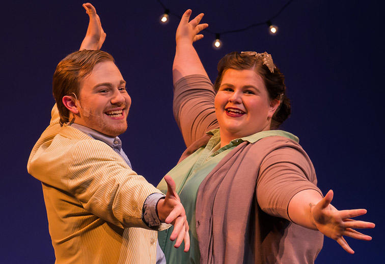 Mason Theater students on stage in the 2017 production of the Fantasticks.